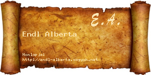 Endl Alberta névjegykártya